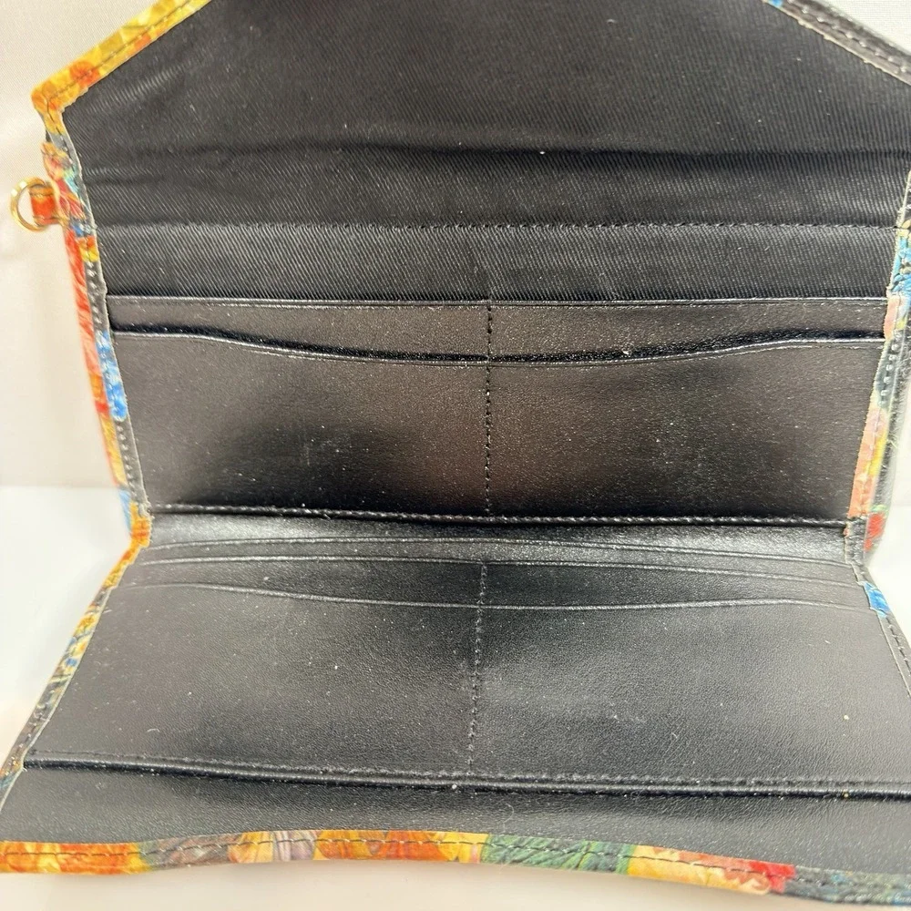 Lodis Italian Leather Wallet Organizer Rosalia Floral Crossbody Purse